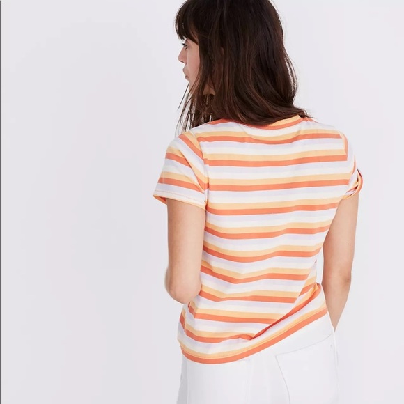 Madewell Daisy Embroidered Northside Vintage Tee in Broadway Stripe Size XS - Picture 6 of 8